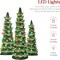 Set of 3 Ceramic Christmas Trees Pre-Lit Tabletop Décor with LED Lights